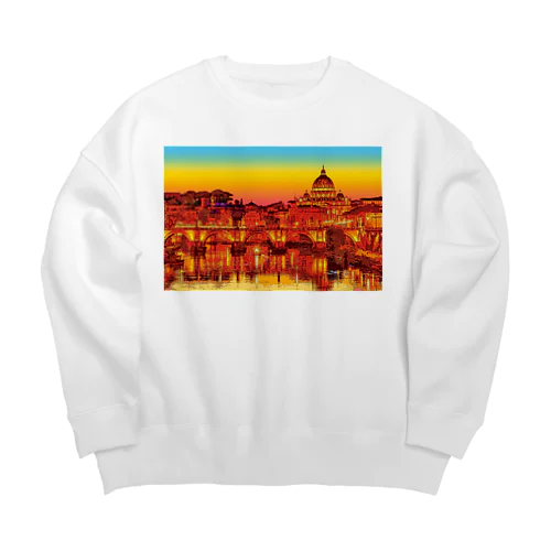 イタリア ローマの夕暮れ Big Crew Neck Sweatshirt