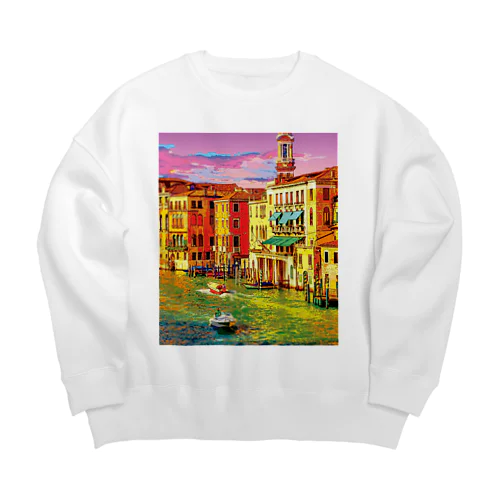 イタリア ヴェネツィアの夕暮れ Big Crew Neck Sweatshirt