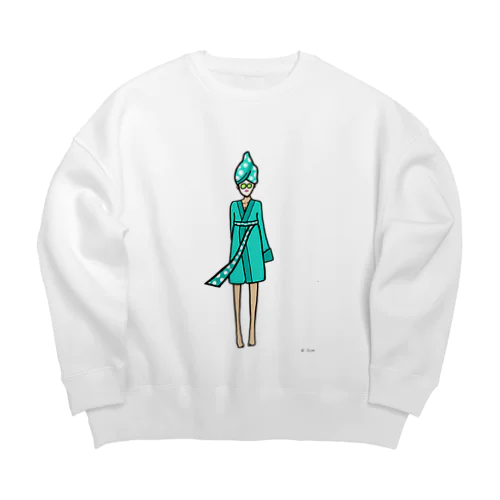 バスローブちゃん Big Crew Neck Sweatshirt