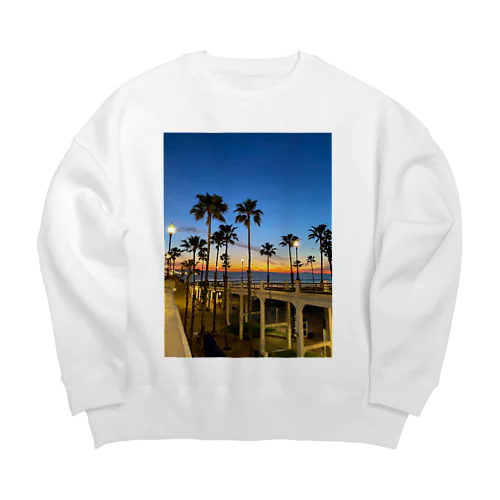 海と夕焼け in カリフォルニア Big Crew Neck Sweatshirt