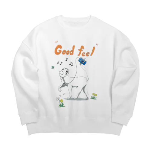 ネコちゃん(白猫) Big Crew Neck Sweatshirt