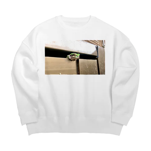 人間みたいなカエルくん Big Crew Neck Sweatshirt