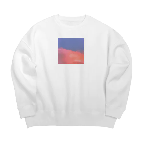 pink-blue Big Crew Neck Sweatshirt