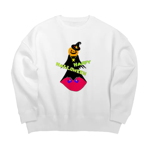 HALLOWEENかぼちゃ魔女 Big Crew Neck Sweatshirt