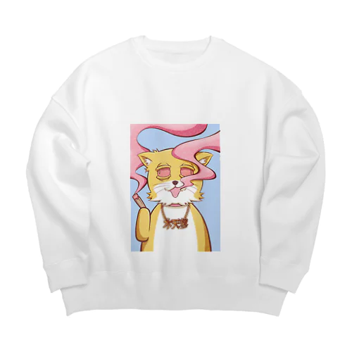 マタタビ猫・モクちゃん Big Crew Neck Sweatshirt