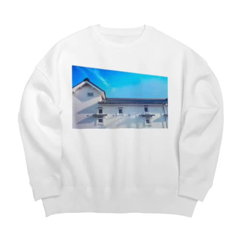 青い空　白い壁 Big Crew Neck Sweatshirt