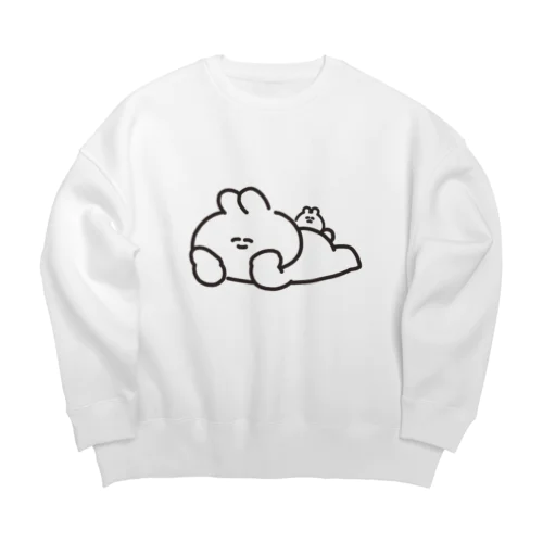 寝そべりうさちゃんハムちゃん Big Crew Neck Sweatshirt