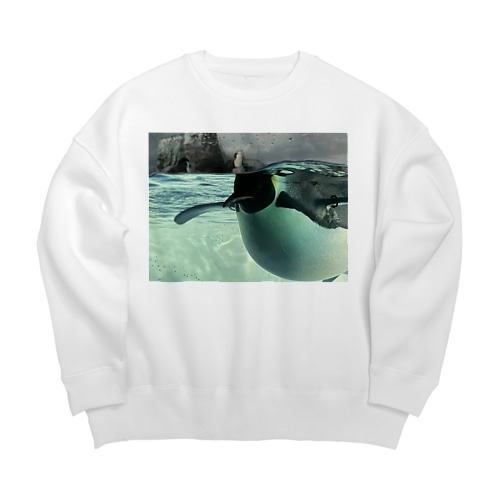 コウテイペンギン　写真　リアル Big Crew Neck Sweatshirt