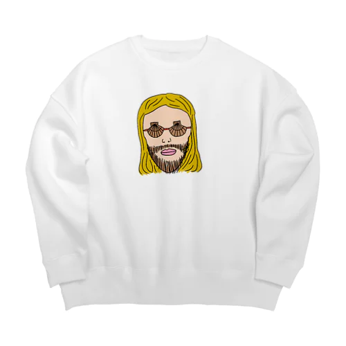 ホタテ眼鏡の男　カラーver Big Crew Neck Sweatshirt