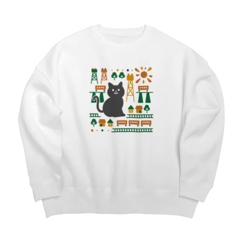 巨大ねこ Big Crew Neck Sweatshirt