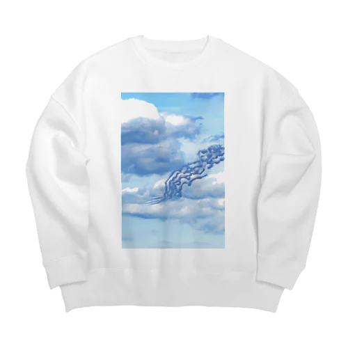 Blue Impulse  Big Crew Neck Sweatshirt