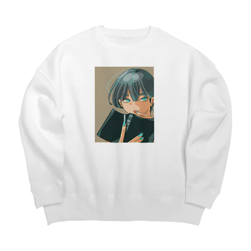 発光つよつよガール Big Crew Neck Sweatshirt