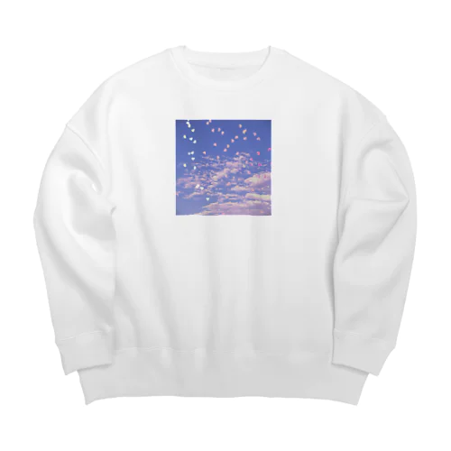 Blue sky  Big Crew Neck Sweatshirt