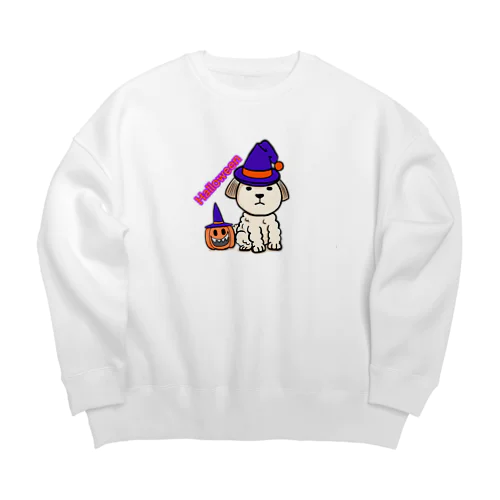 ハロウィンワンコさん Big Crew Neck Sweatshirt