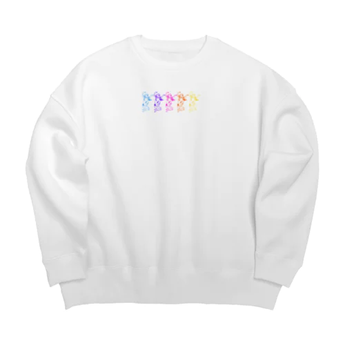 歌川国芳　踊る猫又　ネオンカラー版 Big Crew Neck Sweatshirt