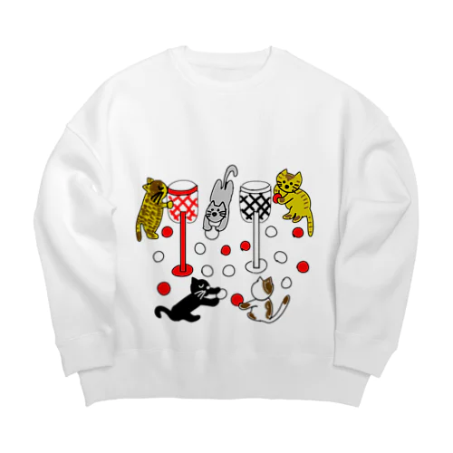 ねこ猫運動会（玉入れ） Big Crew Neck Sweatshirt