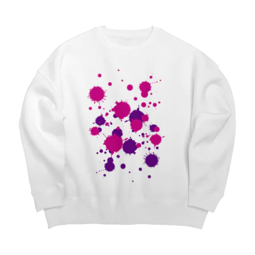 ピンク紫のしぶき Big Crew Neck Sweatshirt