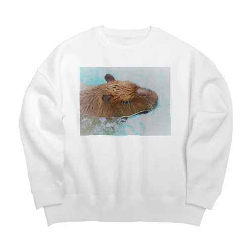 物憂げなカピバラ Big Crew Neck Sweatshirt