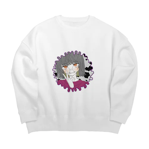 らむあイラスト Big Crew Neck Sweatshirt