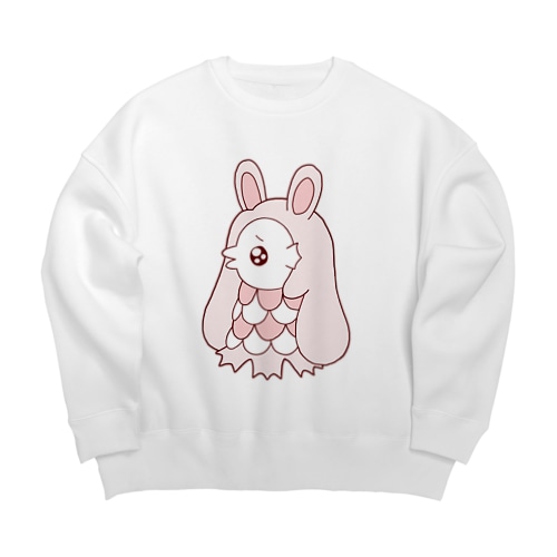 ぴえんうさ耳アマビエ　文字なし Big Crew Neck Sweatshirt