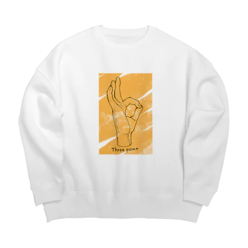 Three point yellow Big Crew Neck Sweatshirt