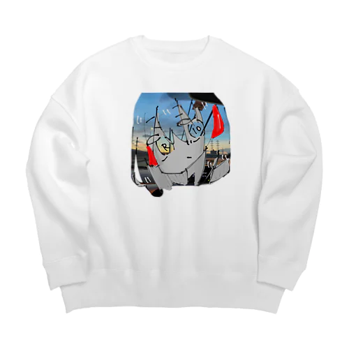 朝焼け空とR10ちゃん Big Crew Neck Sweatshirt