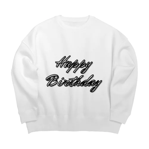 Happy Birthday　シンプル Big Crew Neck Sweatshirt