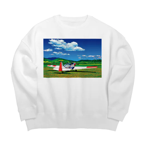 草原の飛行機 Big Crew Neck Sweatshirt