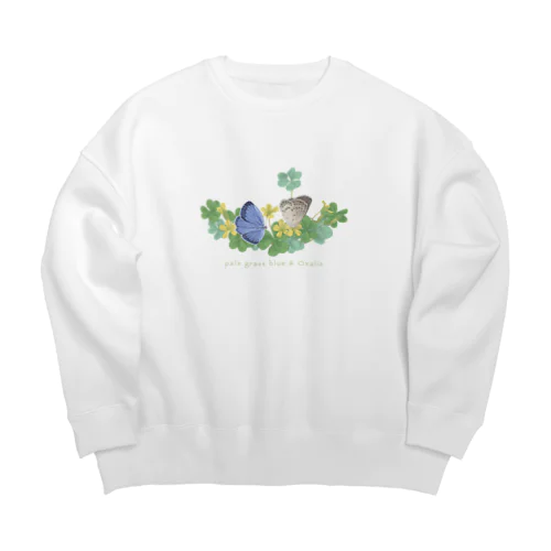 ヤマトシジミとカタバミ Big Crew Neck Sweatshirt