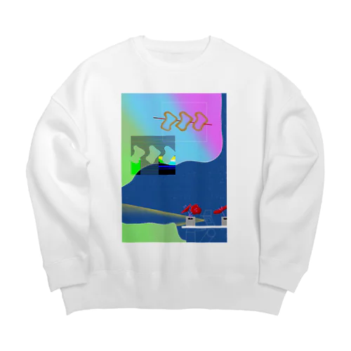 先祖に捧ぐ、花とからあげクンのデリバリー Big Crew Neck Sweatshirt
