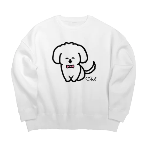 にっこりマルチーズ Big Crew Neck Sweatshirt