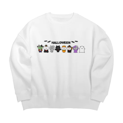Halloween🎃ねこさん Big Crew Neck Sweatshirt