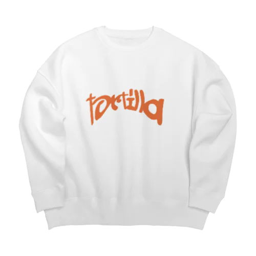 トルティーヤ tortilla オレンジ Big Crew Neck Sweatshirt