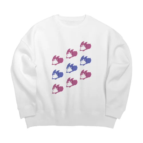 斜視の犬（ビビッド） Big Crew Neck Sweatshirt