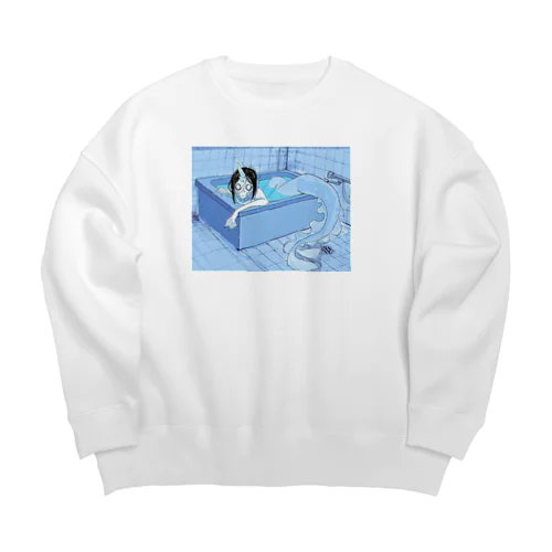 不思議な人魚(？) Big Crew Neck Sweatshirt