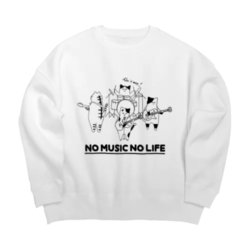 ねこバンド Big Crew Neck Sweatshirt