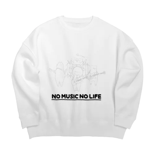 ねこバンド白 Big Crew Neck Sweatshirt