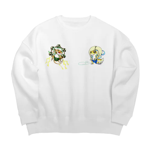 雷神フトアゴちゃんバック両面 Big Crew Neck Sweatshirt