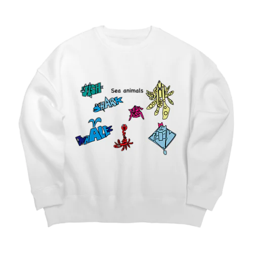 海の生き物シリーズ Big Crew Neck Sweatshirt