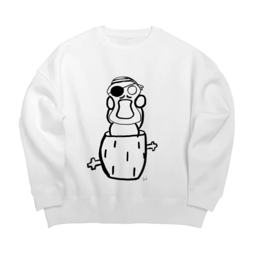 黒ひげムンクちゃん Big Crew Neck Sweatshirt