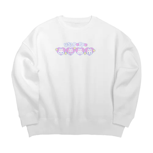 うさぽおかお Big Crew Neck Sweatshirt