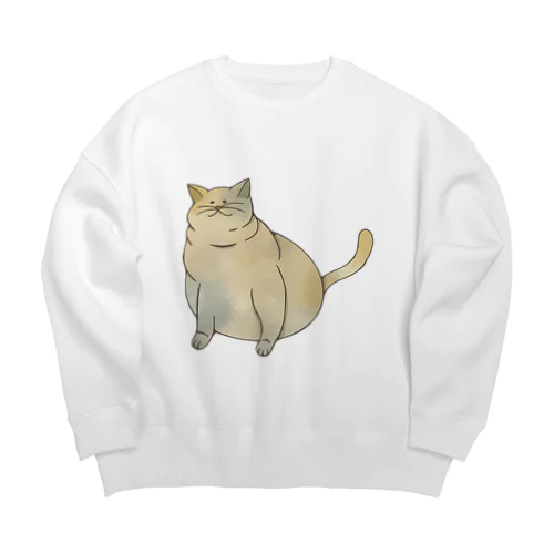 金運が上がりそうな猫 Big Crew Neck Sweatshirt