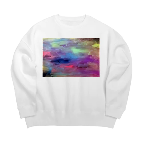 雨のネオン街（横） Big Crew Neck Sweatshirt