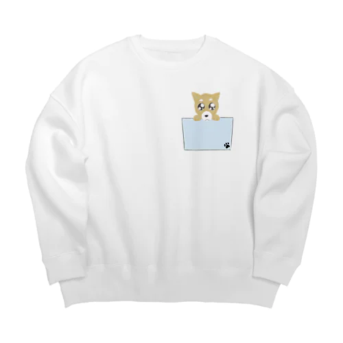 ポケットわんこ Big Crew Neck Sweatshirt