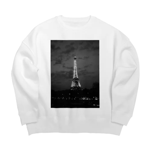 エッフェル塔B&W Big Crew Neck Sweatshirt