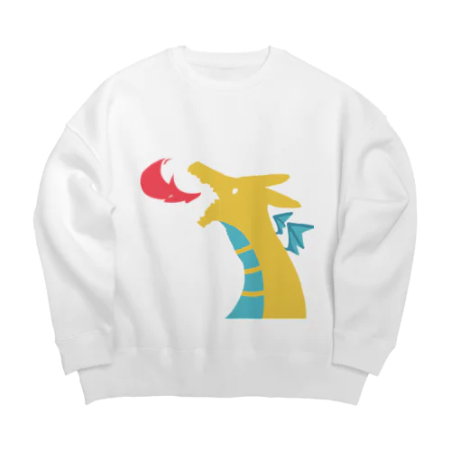 炎を出すドラゴン Big Crew Neck Sweatshirt