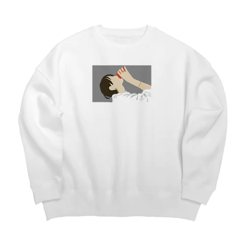 飲むおんな Big Crew Neck Sweatshirt