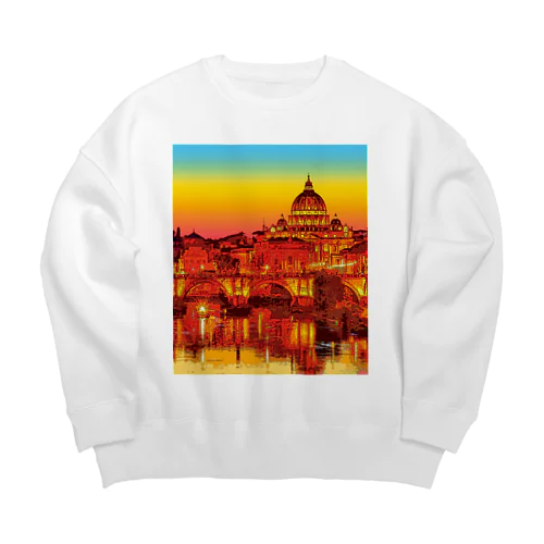 イタリア ローマの夕暮れ Big Crew Neck Sweatshirt