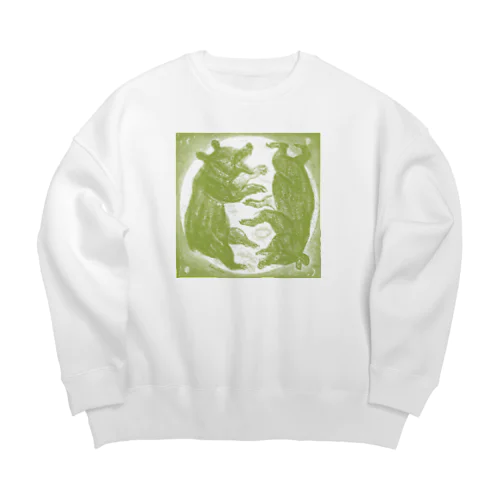 クマ　ツキヘ Big Crew Neck Sweatshirt