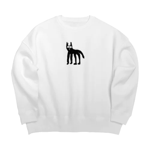 らくがきねこたん(ロゴ入り) Big Crew Neck Sweatshirt